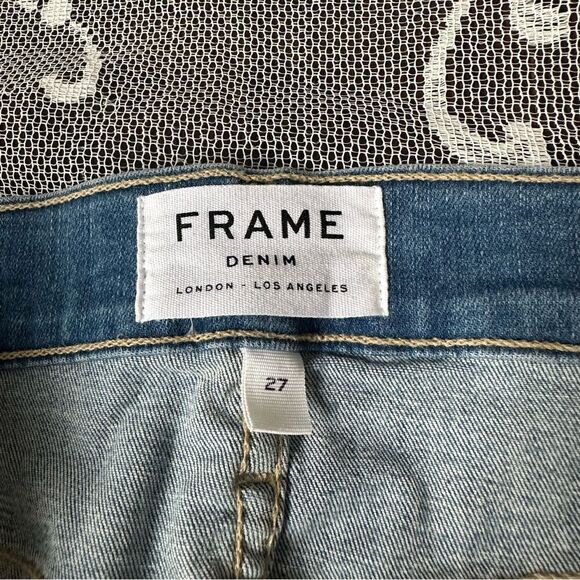 Frame Le High Skinny Raw Hem Cropped Jeans Sz 27 - Picture 10 of 14